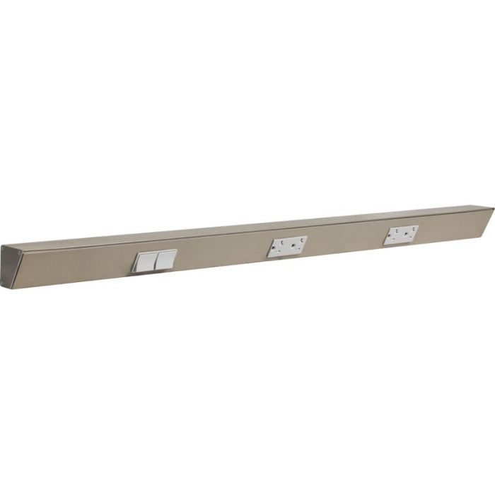 Task Lighting TRS30-3G-SN-LS 30" Angled Power Strip - 2 Gray Duplex Receptacles - 2 Gray Left Side Switches - Satin Nickel Finish