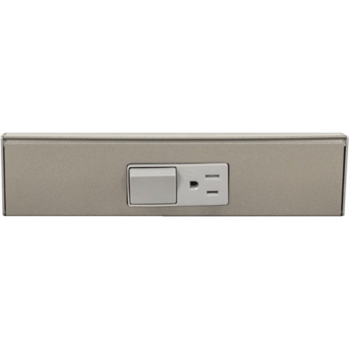 Task Lighting TRS9-1G-SN 9" Angled Power Strip, 1 Gray Single Receptacle / Switch, Satin Nickel