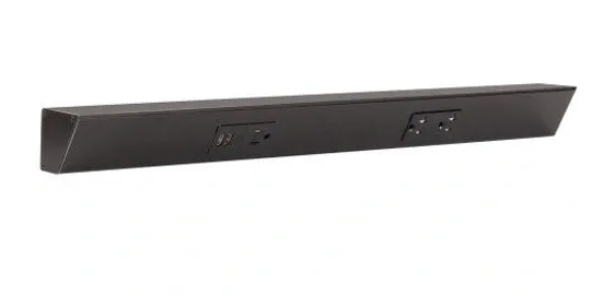 Task Lighting TRU24-2BD-P-BK 24" Angled Power Strip with USB / Receptacles, Black Finish