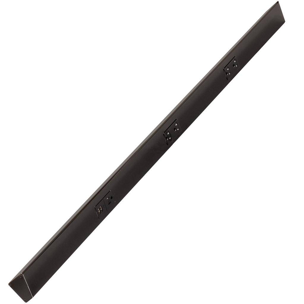 Task Lighting TRU48-3BD-P-BK 48" Angled Power Strip with USB / Receptacles, Black Finish