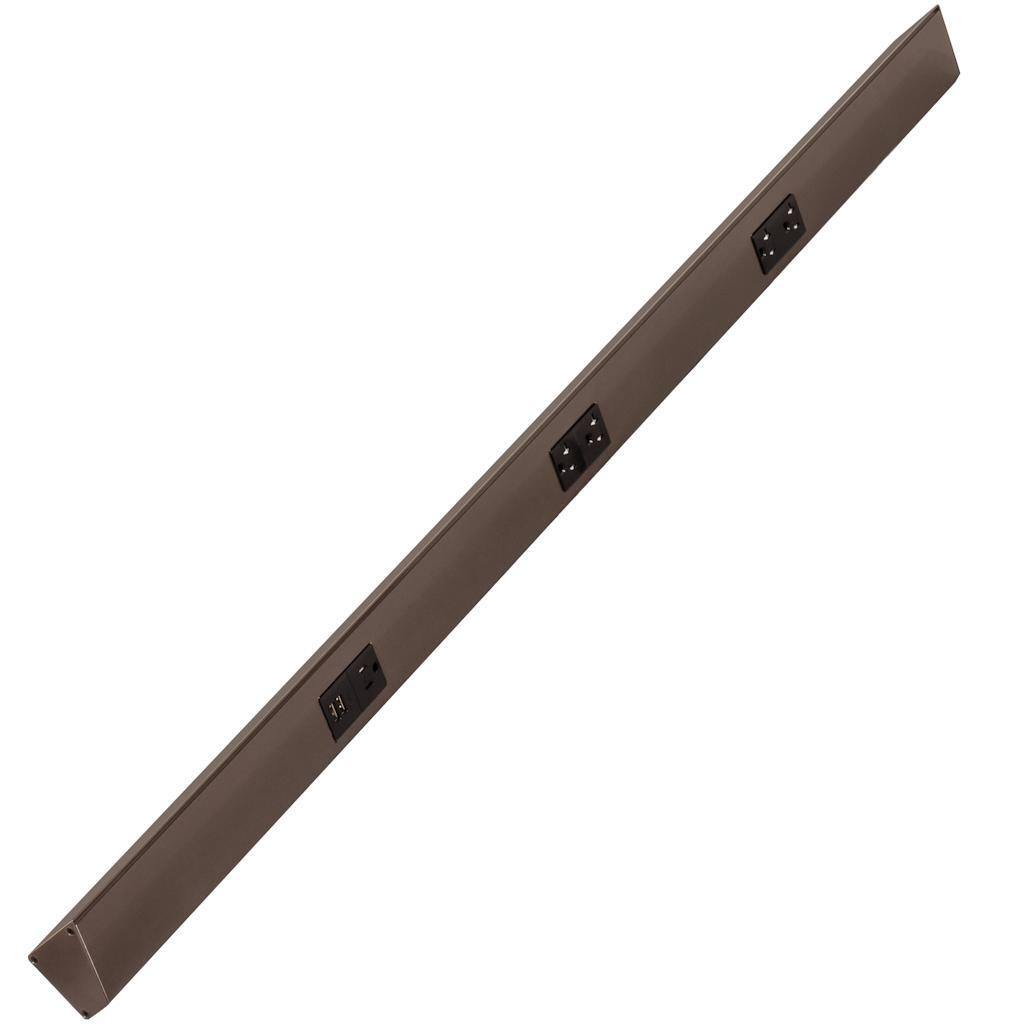 Task Lighting TRU48-3BD-P-BZ 48" Angled Power Strip with Black USB / Receptacles, Bronze Finish