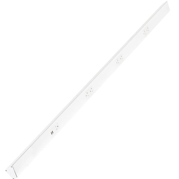 Task Lighting TRU60-4WD-P-WT 60" TR USB Series Angle Power Strip with USB, White Finish, White Receptacles