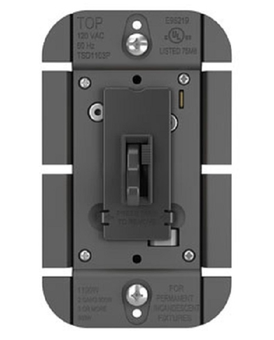 Wattstopper TSD703PBK 700W Single Pole/ 3-Way Incandescent Tottle Slide Dimmer, Black Finish