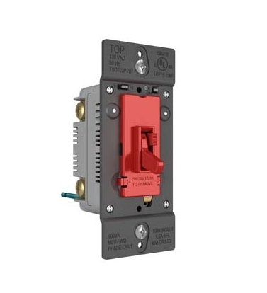 Wattstopper TSD703PTURED Tru-Universal Single Pole/3-Way Toggle Slide Dimmer, Preset, Red Finish