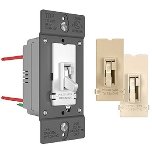 Wattstopper TSDDH163PTC 1.6A Single-Pole/3-Way, Preset Fan Speed Control and Dimmer, Tri-Color