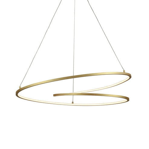Kuzco Lighting PD11132-AN-UNV Twist 32-in Pendant Ceiling Light - CCT: 3000K - Finish: Antique Brass