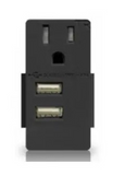 Enerlites USB15L-BK BLACK 4.8A USB OUTLET MODULE REPLACEMENT W/ 15A RECEPTACLE