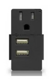 Enerlites USB20L-BK 4.8A USB  Outlet Module Replacement W/ 20A Receptacle, Black