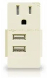 Enerlites USB20L-LA 4.8A USB  Outlet Module Replacement W/ 20A Receptacle, Light Almond