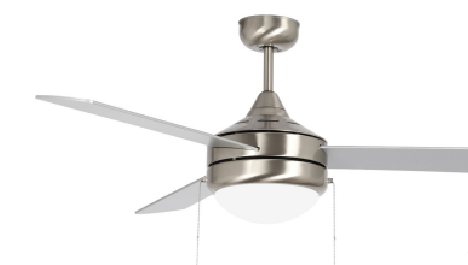 Westgate WFL-112-PC-3B-52-MCT-BN-RWS 52in 3-Blade Ceiling Fan and Light, Wattage 20W, Multi-Color Temperature, Voltage 120V