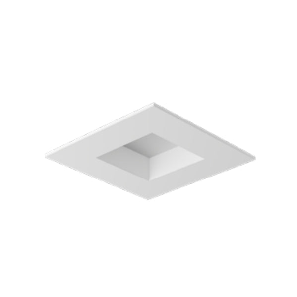 Visual Comfort Architectural V3SDWH Verse 3" Square Fixed Flanged Trim - White - 85° Beam Angle - Die-Cast Aluminum