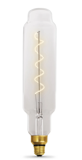 Feit Electric VB/S/CL/820/FIL 5.5W (60W Replacement) Bottle Shape E26 Dimmable Spiral Filament Clear Glass Vintage Edison LED Light Bulb, Soft White Color Temperature 2000K, Wattage 5.5W Pack 1