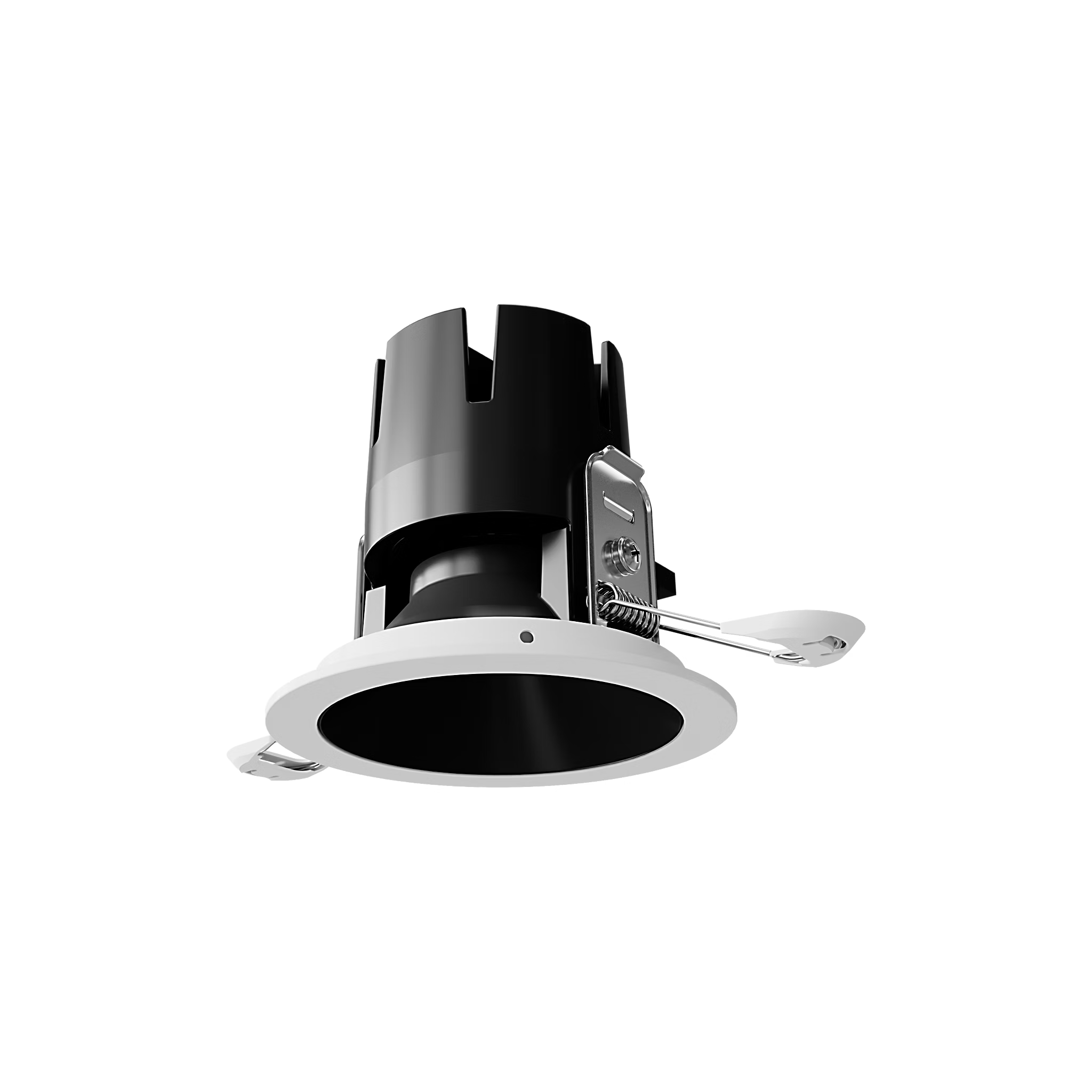 Visual Comfort Architectural ENCL3RRF-L15935AI-B-W Entra CL 3" Round Remodel Flanged Adjustable Downlight – 15W – 3500K – 1300 Lumens – 90+ CRI – Black Reflector – White Flanged Trim IC Airtight