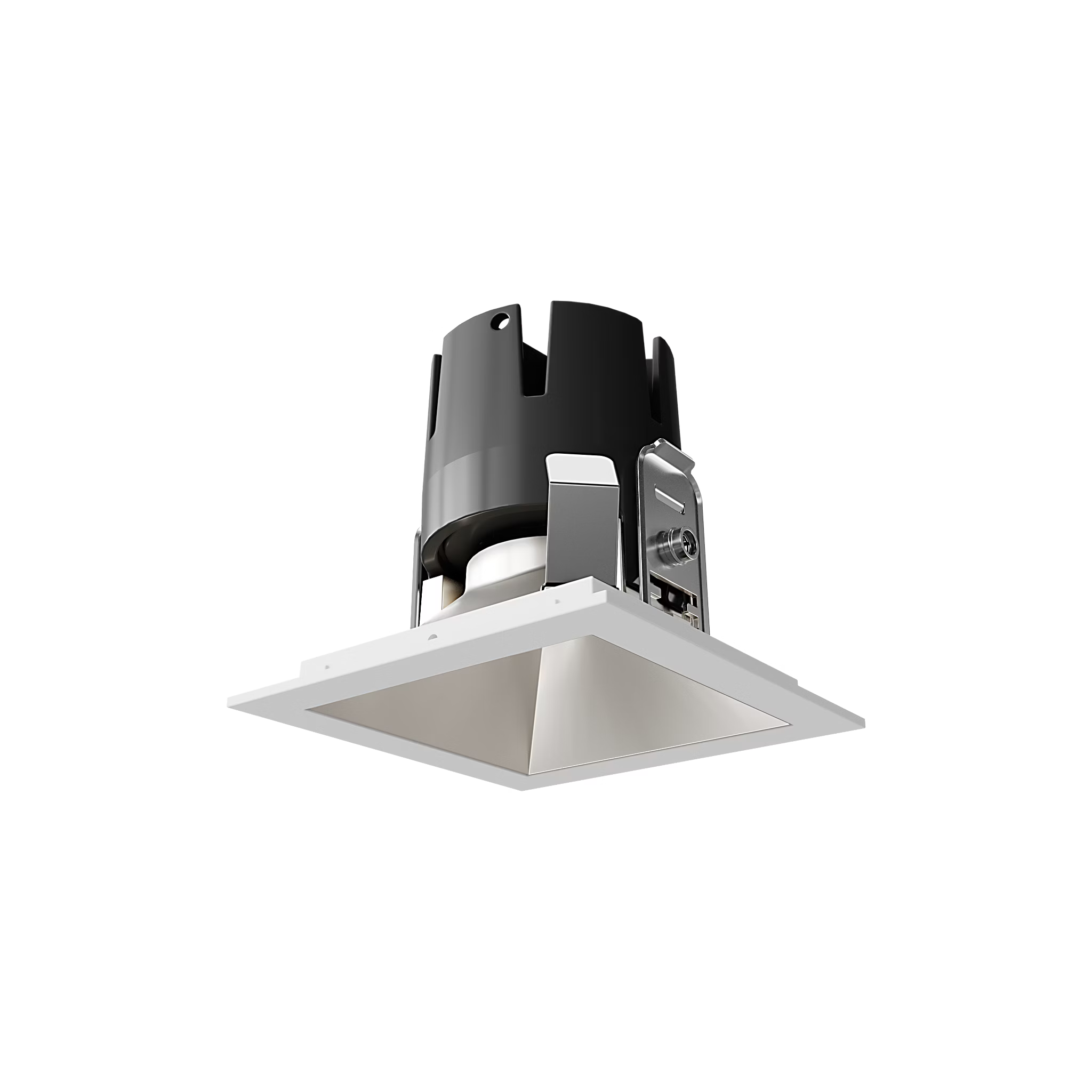 Visual Comfort Architectural ENCL3SRF-L12WD31WI-C-W Modern Entra CL 3" Square Remodel Flanged Light - CCT: 3000K-1800K - 12W - Reflector Finish: Champagne - Trim Finish: White