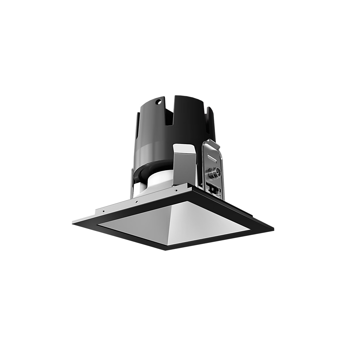 Visual Comfort Architectural ENCL3SRF-L12WD31WI-S-B Modern Entra CL 3" Square Remodel Flanged Light - CCT: 3000K-1800K - 12W - Reflector Finish: Satin Nickel - Trim Finish: Black