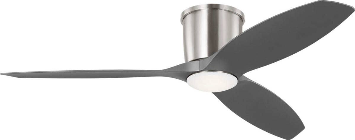 Generation Lighting Titus 52 inch Brushed Steel LED ceiling fan with silver blades