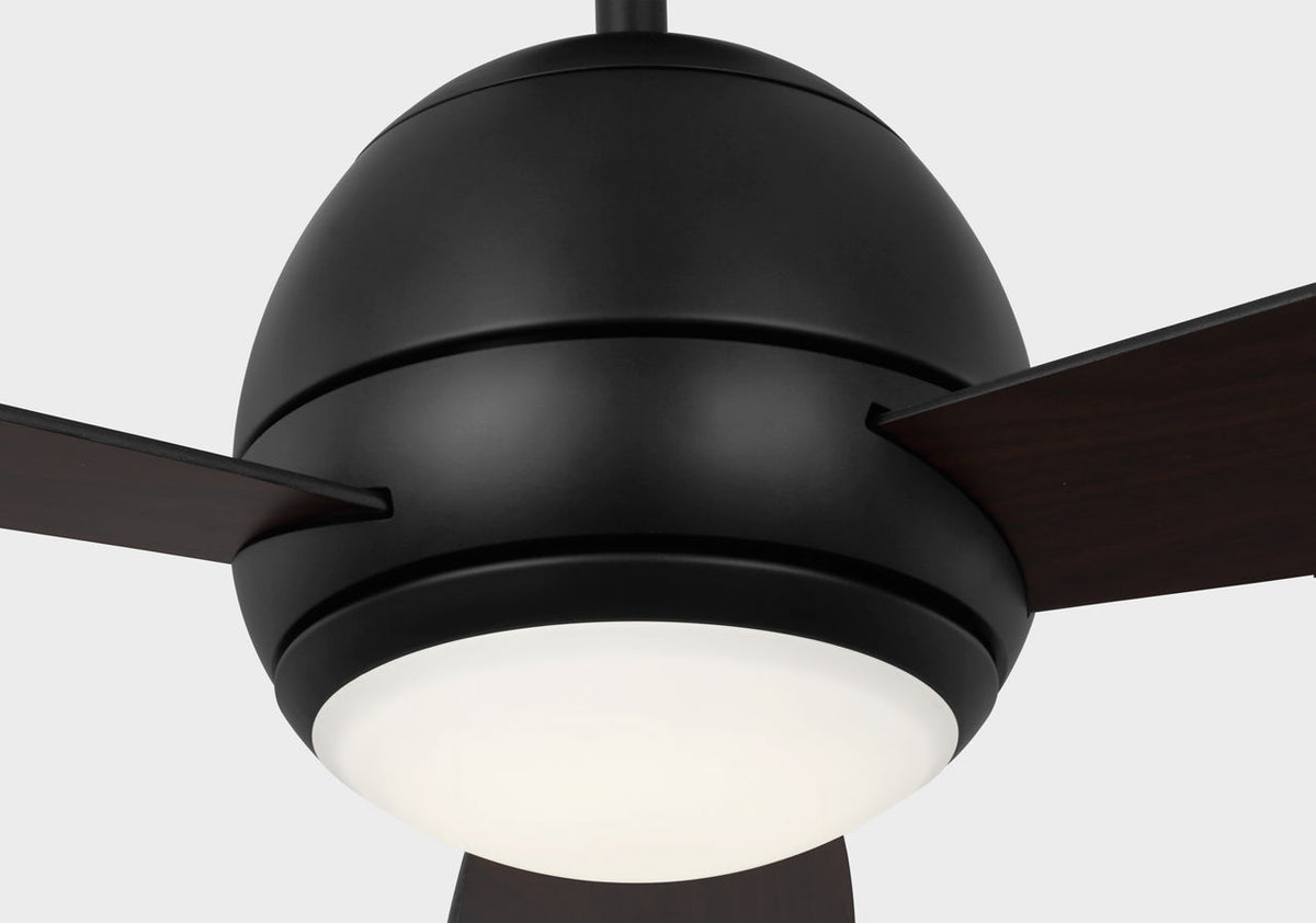 Generation Lighting Orbis 52 LED ceiling fan in Midnight Black with light kit