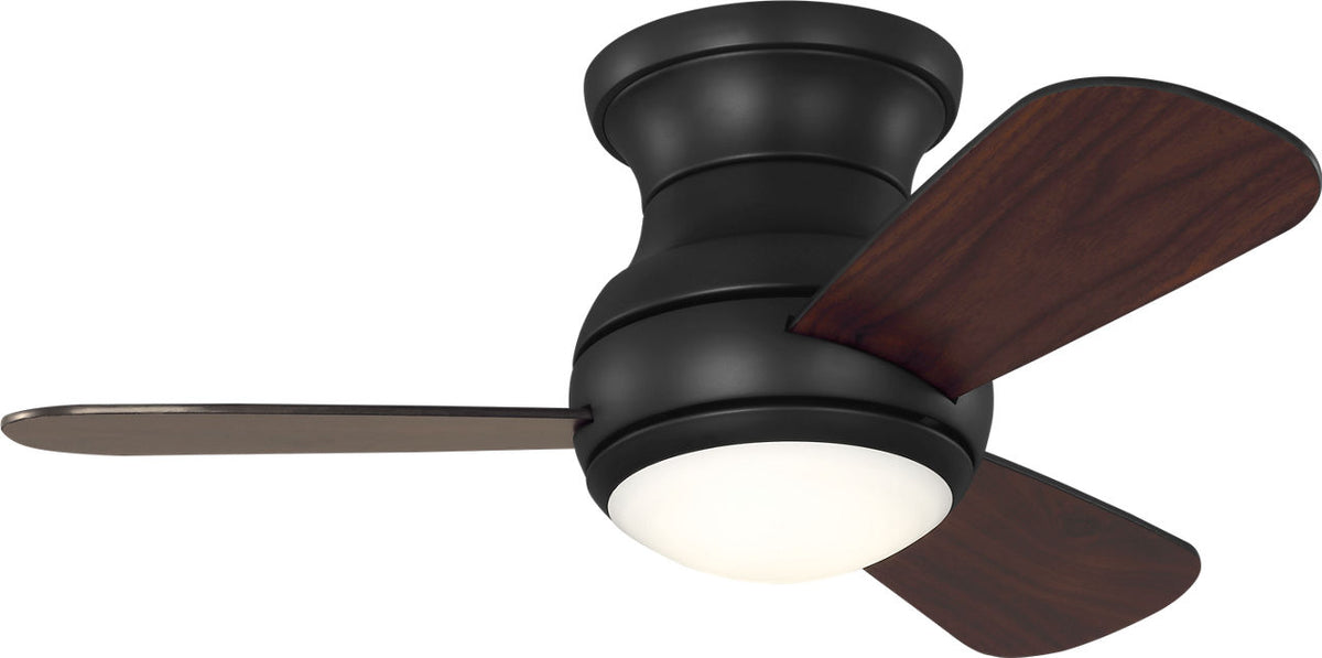 Generation Lighting Orbis 32 inch Midnight Black hugger LED ceiling fan