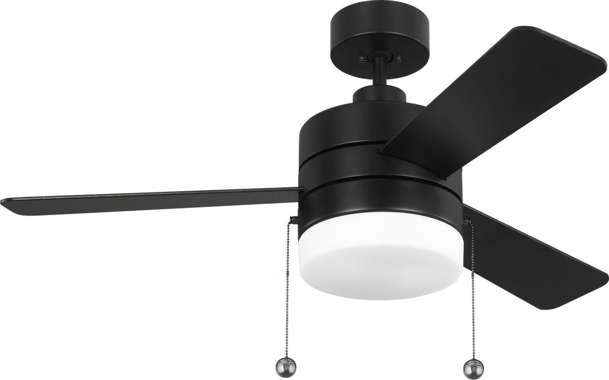 Generation Lighting Syrus 44 LED ceiling fan in midnight black