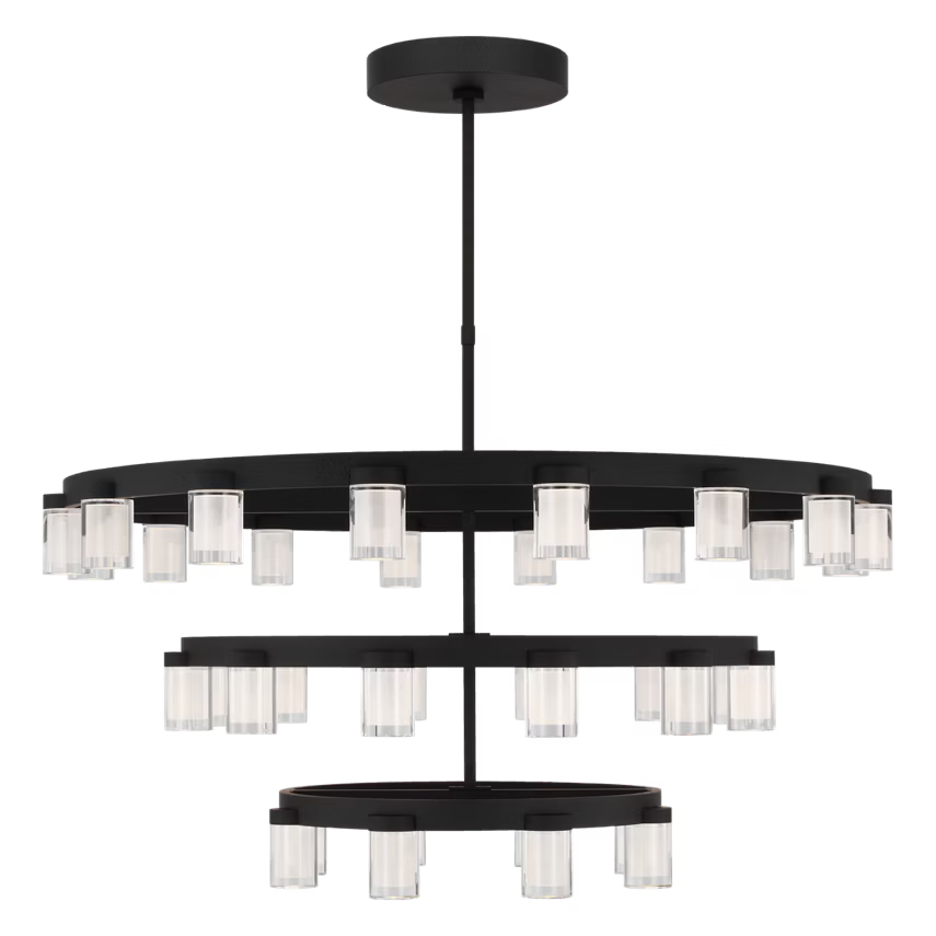 Visual Comfort Architectural KWCH19627B Esfera Three Tier X-Large Chandelier - Nightshade Black - 122.9W 2700K - 7292 Lumens - Dimmable