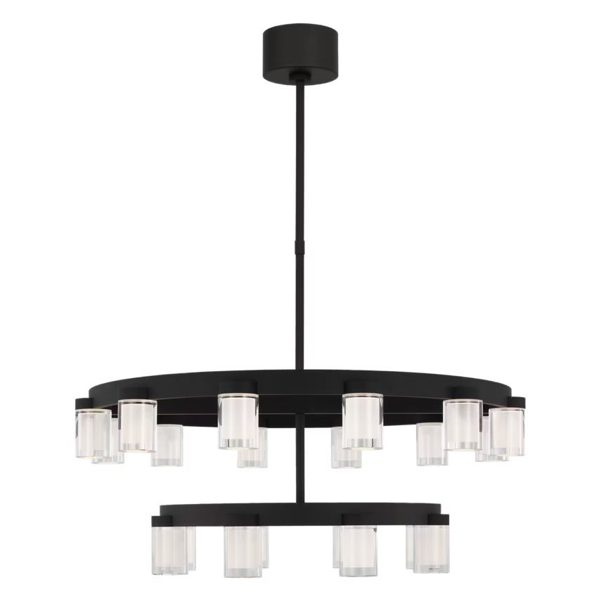 Visual Comfort Architectural KWCH19827B Esfera Two Tier Medium Chandelier - Nightshade Black - 67.1W 2700K - 3994 Lumens - Dimmable