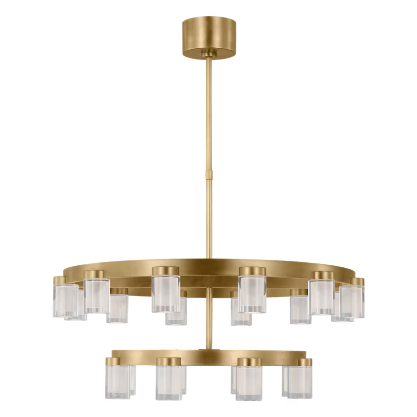 Visual Comfort Architectural KWCH19827NB Esfera Two Tier Medium Chandelier - Natural Brass - 67.1W 2700K - 3994 Lumens - Dimmable