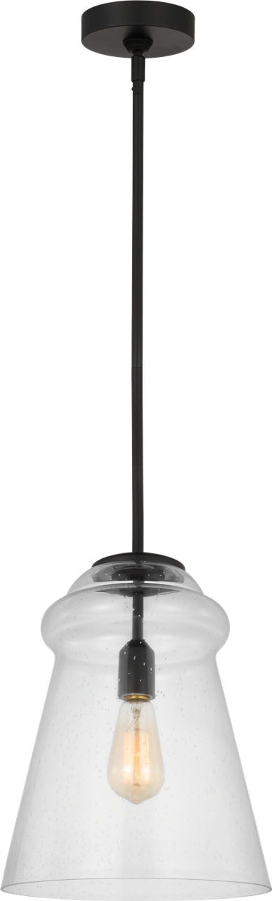 Generation Lighting P1459MBK Loras 1 light pendant ceiling light in Midnight Black