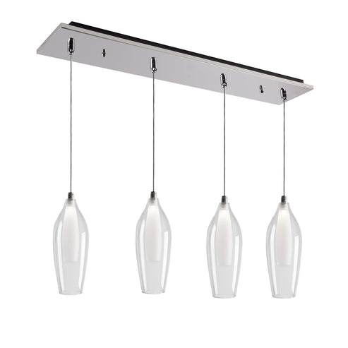 Kuzco Lighting MP3004CH-04 Victoria 4-in 4 Head Multi Pendant Ceiling Light - CCT: 3000K - Finish: Chrome