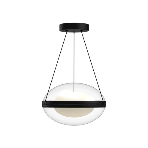 Kuzco Lighting PD76312-BK/OP-UNV Virgo LED 12 inch Pendant Ceiling Light Black Finish