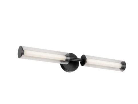 Kuzco Lighting VL28028-BK Braga 2 Light 5" Wide Bath Bar Light, 1445lm, 3000K, Black Finish