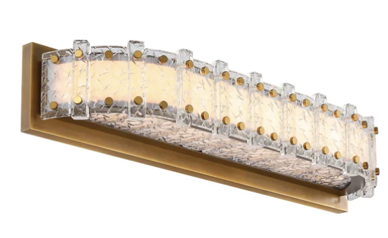 SDQ Lighting VL35633VB Contemporary LED 32.75" Bathroom Light Sconce, Vintage Brass Finish