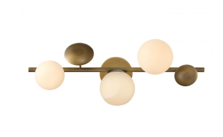 SDQ Lighting VL36703VB 24" Modern Vintage Brass / Alabaster LED Vanity Wall Light