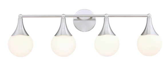 SDQ Lighting VL36804SN Verre Opalin 30.5" Modern Opal Glass Wall Sconce, Wattage 240W, Satin Nickel Finish