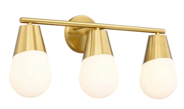 SDQ Lighting VL37003WG Vetro Opalino 23" Modern Opal Glass Wall Sconce, Wattage 180W, Warm Gold Finish