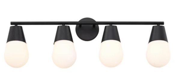 SDQ Lighting VL37004BK Vetro Opalino 32.25" Modern Opal Glass Wall Sconce, Wattage 240W, Matte Black Finish