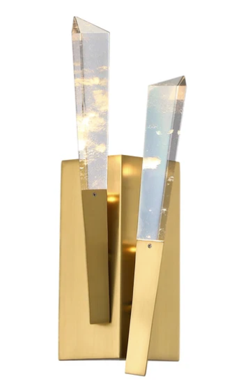 SDQ Lighting VL38502BG Schneeflocke 5" LED Wall Light, Color Temperature 3000K, Wattage 6W, Brushed Gold Finish