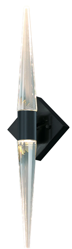 SDQ Lighting VL40024BK Gladiator Modern Matte Black LED Wall Light Sconce CCT: 3000K/4000K/5000K, Voltage: 120V
