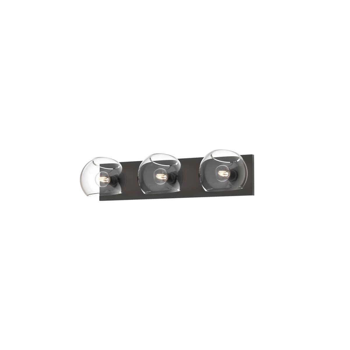 Alora Mood VL548322MBCL 23" Willow 3-Light LED Bath Vanity Light - Matte Black / Clear Glass