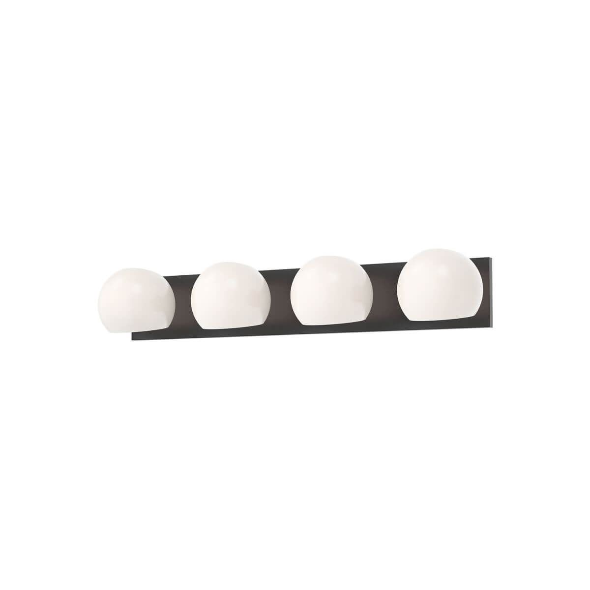 Alora Mood VL548431MBOP 31" Willow 4-Light LED Bath Vanity Light - Matte Black / Opal Glass