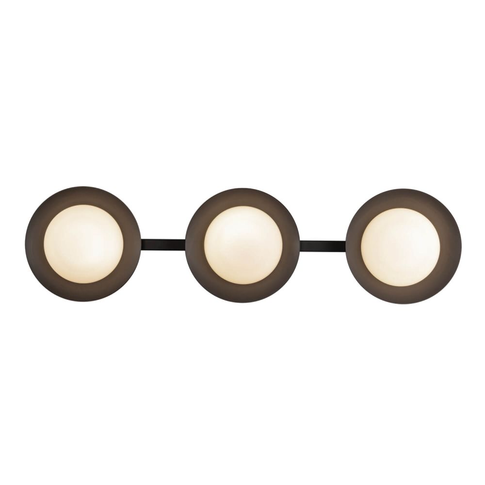 Kuzco Lighting VL77923-BK/OP Cleo 24 inch LED Bath Vanity Light in Black with Opal Glass and Steel Shade