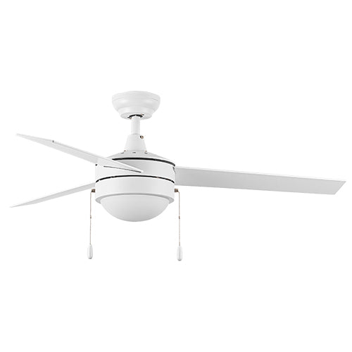 Carro USA VWGA-483C-L11-W1-1 48" Everett 3-Blade LED Ceiling Fan with Pull Chain - Fixture Finish: White - Blade Finish: White