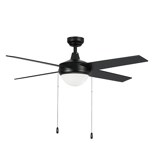 Carro USA VWGA-484C-L11-B2-1 48" Everett 4-Blade LED Ceiling Fan with Pull Chain - Fixture Finish: Black - Blade Finish: Black
