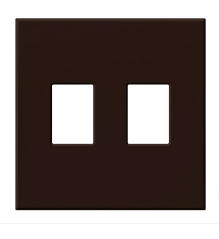 Lutron VWP-2-BR Vareo Architectural Wallplate - 2 Gang - Brown Finish