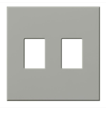 Lutron VWP-2-GR Vareo Architectural Wallplate - 2 Gang - Grey Finish