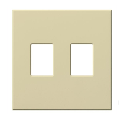 Lutron VWP-2-IV Vareo Architectural Wallplate - 2 Gang - Dimmer Only - lvory Finish