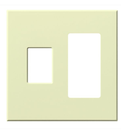 Lutron VWP-2CR-AL Vareo Architectural Wallplate - 2 Gang - 1 Dimmer / 1 Accessory - Almond Finish