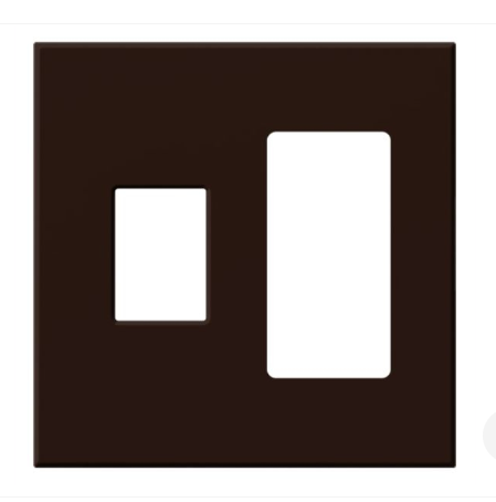 Lutron VWP-2CR-BR Vareo Architectural Wallplate - 2 Gang - 1 Dimmer / 1 Accessory - Brown Finish