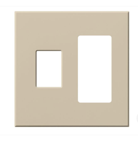 Lutron VWP-2CR-TP Vareo Architectural Wallplate - 2 Gang - 1 Dimmer / 1 Accessory - Taupe Finish