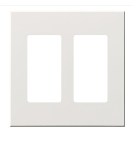 Lutron VWP-2R-WH Vareo Architectural Wallplate - 2 Gang - Accessory Only - White Finish
