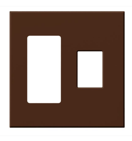 Lutron VWP-2RC-SI Vareo Architectural Wallplate - 2 Gang - 1 Accessory/ 1 Dimmer - Sienna Finish
